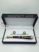 Perfect Replica - Montblanc Princess Black And Gold Fountain Pen And Gold Cufflinks Set (2)_th.jpg